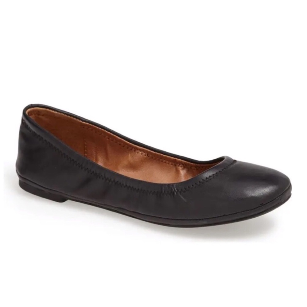 NEW Lucky Brand Black Leather flats | 7.5